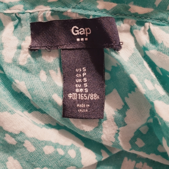 GAP Seafoam Green & White Blouse - Picture 3 of 3